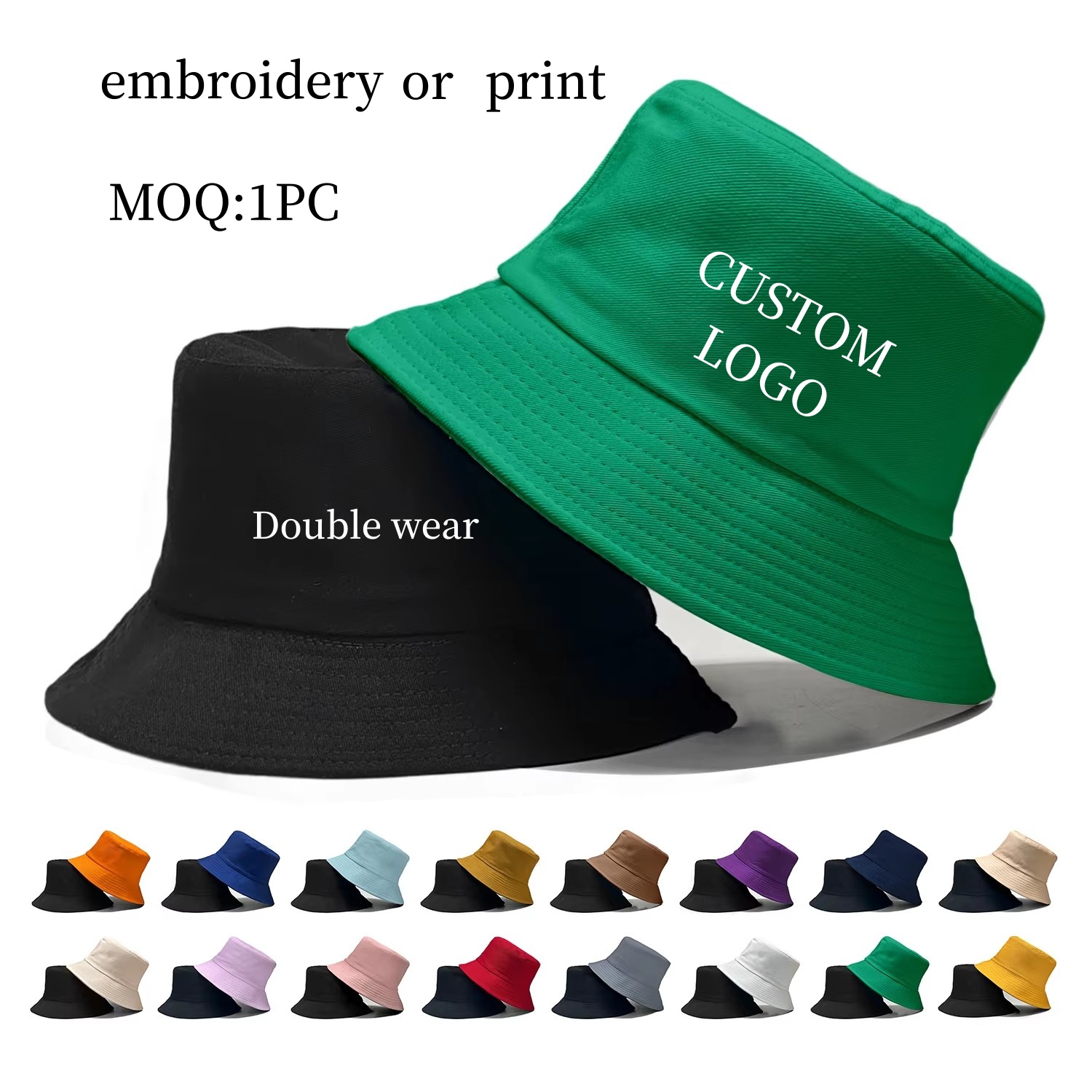 Custom Logo Double Side Fisher - đánh giá và giá Bucket Hat Cotton